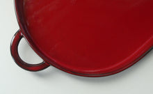 Load image into Gallery viewer, LARGE CERAMIC Villeroy &amp; Boch Oval Serving Tray. 1980s Granada Design with Red Glaze
