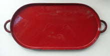 Load image into Gallery viewer, LARGE CERAMIC Villeroy &amp; Boch Oval Serving Tray. 1980s Granada Design with Red Glaze
