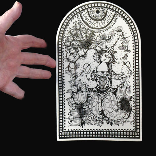  DANISH Wall Plaque or Chopping Board. Designed by Bjorn Wiinblad for Rosenthal. Title EAST