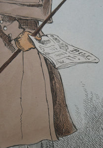 William Heath ORIGINAL 1820s Georgian Satirical Print. The Duke of Wellington. The Man Wot Drives The Sovereign