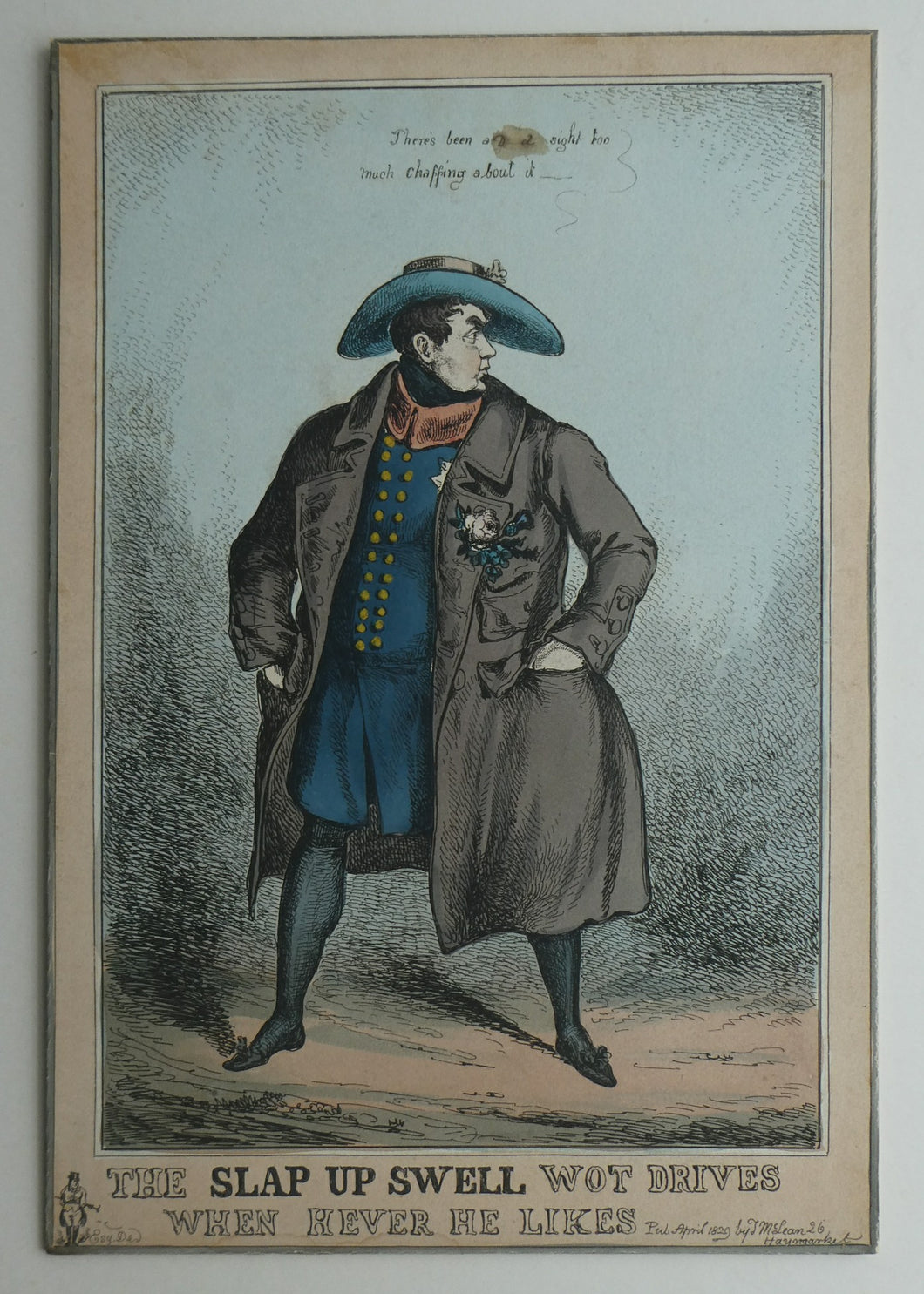 William Heath ORIGINAL 1820s Georgian Satirical Print. King George IV. The Slap up Swell..