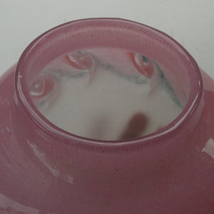 SCOTTISH GLASS Pale Grey and Pink VASART Vase. Etched signature to base; Vintage 1950s