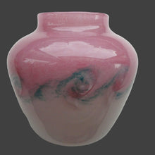 Load image into Gallery viewer, SCOTTISH GLASS Pale Grey and Pink VASART Vase. Etched signature to base; Vintage 1950s
