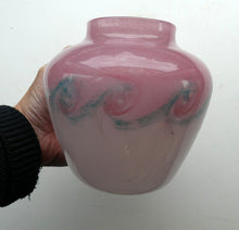 Load image into Gallery viewer, SCOTTISH GLASS Pale Grey and Pink VASART Vase. Etched signature to base; Vintage 1950s
