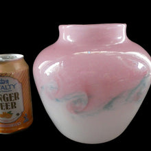 Load image into Gallery viewer, SCOTTISH GLASS Pale Grey and Pink VASART Vase. Etched signature to base; Vintage 1950s
