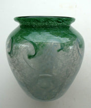 Load image into Gallery viewer, SCOTTISH GLASS. 1940s 1950s Clear Blue and Green Vasart Vase SIGNED
