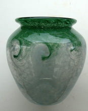 Load image into Gallery viewer, SCOTTISH GLASS. 1940s 1950s Clear Blue and Green Vasart Vase SIGNED
