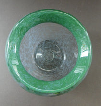 Load image into Gallery viewer, SCOTTISH GLASS. 1940s 1950s Clear Blue and Green Vasart Vase SIGNED
