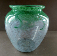 Load image into Gallery viewer, SCOTTISH GLASS. 1940s 1950s Clear Blue and Green Vasart Vase SIGNED
