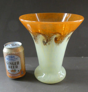 Fine Vintage Large Art Glass Vase, 1940s or 1950s. 7 1/2 inches in height  Vasart Scottish Glass