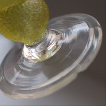 Load image into Gallery viewer, Selection of 1950s Harlequin Footed Drinking / Cocktail Glasses. Conical Shape with Frosted Pastel Stripes and Gold Gilt Embellishments
