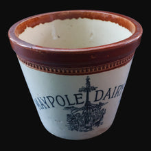 Load image into Gallery viewer, SCOTTISH POTTERY. Antique PORT DUNDAS (Glasgow) 4 lbs Stoneware Crock with Handle. MAYPOLE DAIRY 
