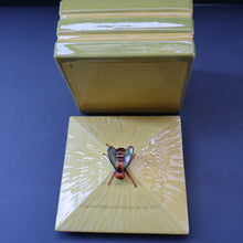 Load image into Gallery viewer, Vintage Mid-Century Continental Honey Pot or Box with Bee Finial on the Lid
