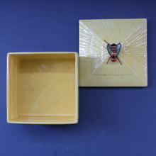 Load image into Gallery viewer, Vintage Mid-Century Continental Honey Pot or Box with Bee Finial on the Lid
