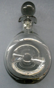 Vintage DANISH Holmegaard Art Glass Decanter by Per Lutken with Dimpled Side and Large Ball Stopper. DANICA Design