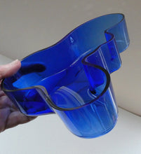 Load image into Gallery viewer, FINNISH 1994 Shallow Blue Glass SAVOY Vase. Iconic Mid Century Design by Alvar Aalto for Iittala, Finland. With acid etched signature 
