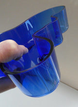 Load image into Gallery viewer, FINNISH 1994 Shallow Blue Glass SAVOY Vase. Iconic Mid Century Design by Alvar Aalto for Iittala, Finland. With acid etched signature 
