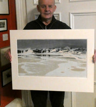 Load image into Gallery viewer, Collectable 1930s Original COLOUR WOODCUT Entitled &quot;Breakers&quot; by Oscar Droege. Pencil Signed
