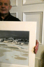 Load image into Gallery viewer, Collectable 1930s Original COLOUR WOODCUT Entitled &quot;Breakers&quot; by Oscar Droege. Pencil Signed
