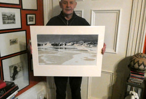 Collectable 1930s Original COLOUR WOODCUT Entitled "Breakers" by Oscar Droege. Pencil Signed