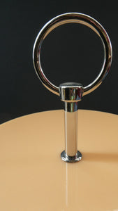 1950s Vintage Perspeix Cake Stand with Peach Coloured Plates and Chrome Stand