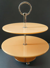 Load image into Gallery viewer, 1950s Vintage Perspeix Cake Stand with Peach Coloured Plates and Chrome Stand
