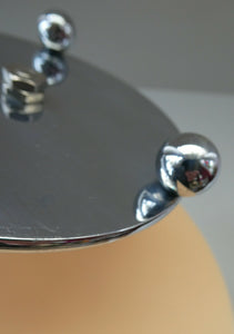1950s Vintage Perspeix Cake Stand with Peach Coloured Plates and Chrome Stand
