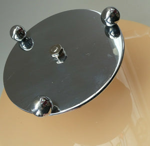 1950s Vintage Perspeix Cake Stand with Peach Coloured Plates and Chrome Stand