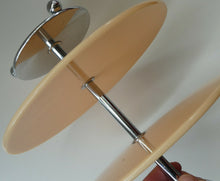 Load image into Gallery viewer, 1950s Vintage Perspeix Cake Stand with Peach Coloured Plates and Chrome Stand

