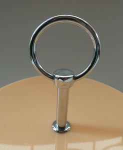 1950s Vintage Perspeix Cake Stand with Peach Coloured Plates and Chrome Stand