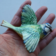 Load image into Gallery viewer, Vintage Beswick Wall Plaque in the Shape of a Little Blue Tit in Flight (Model No. 705)
