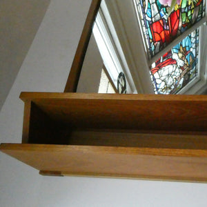 1960s DANISH Pedersen & Hansen (P&H) wall mirror in a teak wooden frame with a small integrated shelf