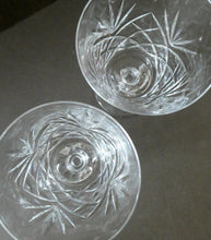 Load image into Gallery viewer, Pair of EDINBURGH CRYSTAL Small Wine OBAN Glasses. SIGNED Height 5 inches
