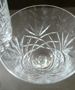 Pair of EDINBURGH CRYSTAL Small Wine OBAN Glasses. SIGNED Height 5 inches