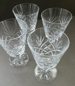 Pair of EDINBURGH CRYSTAL Small Wine OBAN Glasses. SIGNED Height 5 inches