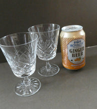 Load image into Gallery viewer, Pair of EDINBURGH CRYSTAL Small Wine OBAN Glasses. SIGNED Height 5 inches
