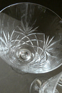 Pair of EDINBURGH CRYSTAL Small Wine OBAN Glasses. SIGNED Height 5 inches