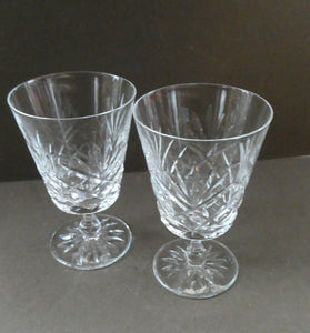 Pair of EDINBURGH CRYSTAL Small Wine OBAN Glasses. SIGNED Height 5 inches