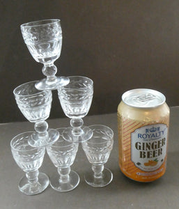 Set of Six STUART CRYSTAL ARUNDEL Pattern Small Cordial or Liqueur Glasses. 2 3/4 inches