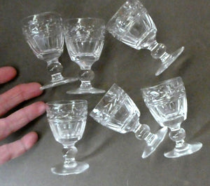 Set of Six STUART CRYSTAL ARUNDEL Pattern Small Cordial or Liqueur Glasses. 2 3/4 inches