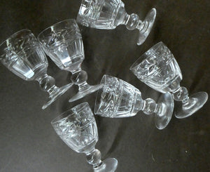 Set of Six STUART CRYSTAL ARUNDEL Pattern Small Cordial or Liqueur Glasses. 2 3/4 inches