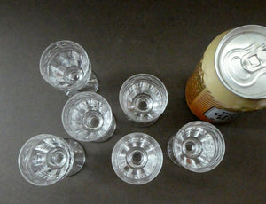 Set of Six STUART CRYSTAL ARUNDEL Pattern Small Cordial or Liqueur Glasses. 2 3/4 inches