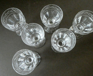 Set of Six STUART CRYSTAL ARUNDEL Pattern Small Cordial or Liqueur Glasses. 2 3/4 inches