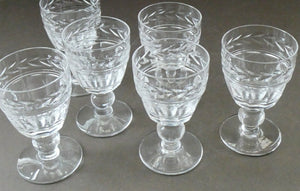 Set of Six STUART CRYSTAL ARUNDEL Pattern Small Cordial or Liqueur Glasses. 2 3/4 inches