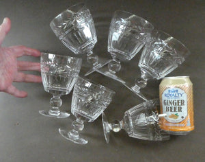 Set of Six STUART CRYSTAL ARUNDEL Pattern Wine Glasses or Goblets. 4 7/8 inches