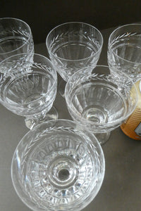 Set of Six STUART CRYSTAL ARUNDEL Pattern Wine Glasses or Goblets. 4 7/8 inches