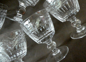 Set of Six STUART CRYSTAL ARUNDEL Pattern Small Wine Glasses. 4 1/8 inches