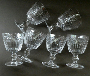 Set of Six STUART CRYSTAL ARUNDEL Pattern Small Wine Glasses. 4 1/8 inches