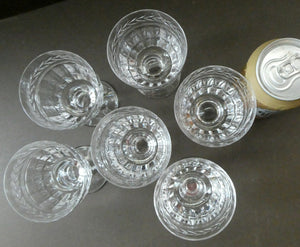 Set of Six STUART CRYSTAL ARUNDEL Pattern Small Wine Glasses. 4 1/8 inches