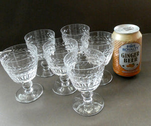 Set of Six STUART CRYSTAL ARUNDEL Pattern Small Wine Glasses. 4 1/8 inches